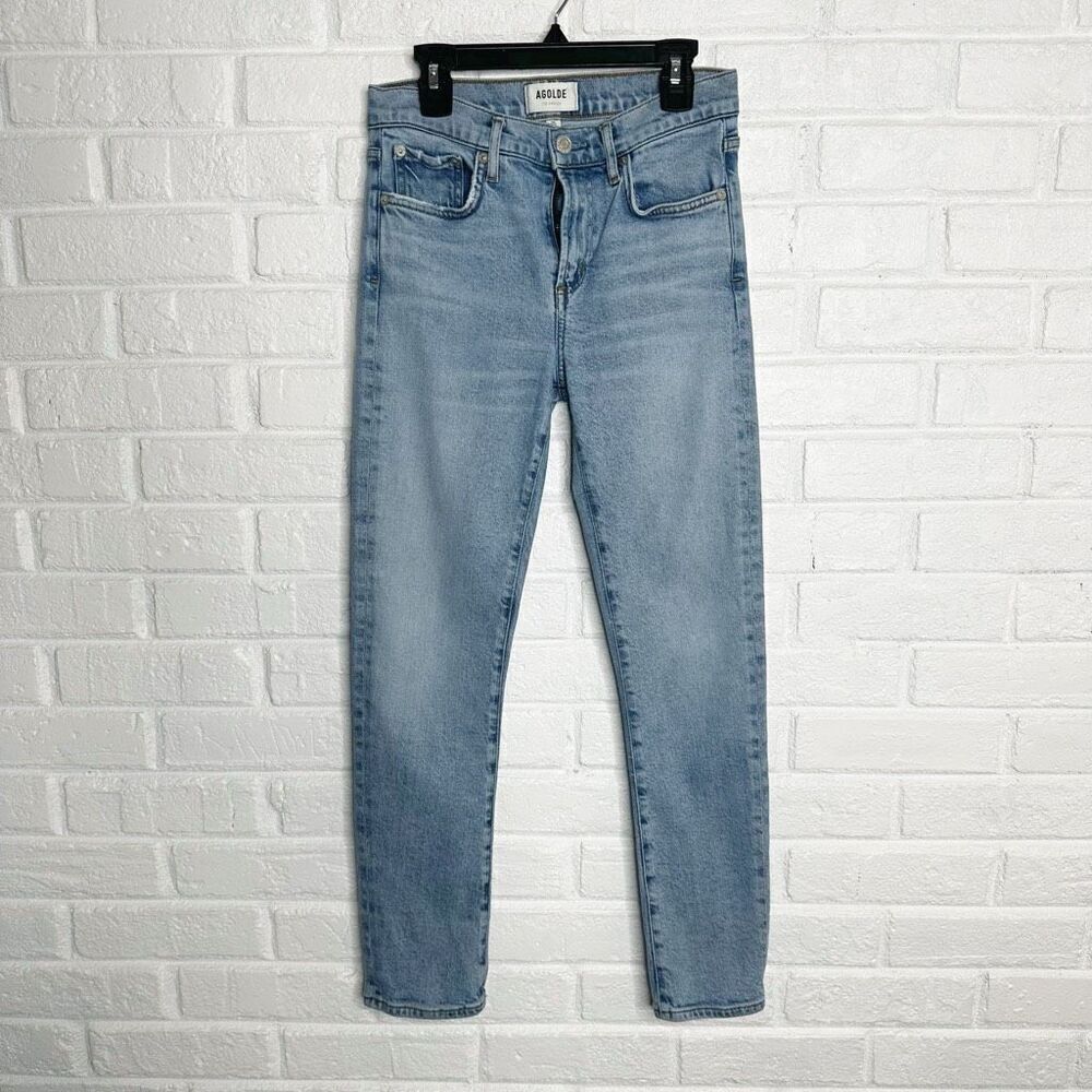 Agolde Toni Mid Rise Skinny Leg Jeans In Daylight Light Wash size 25